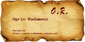 Ogrin Radamesz névjegykártya